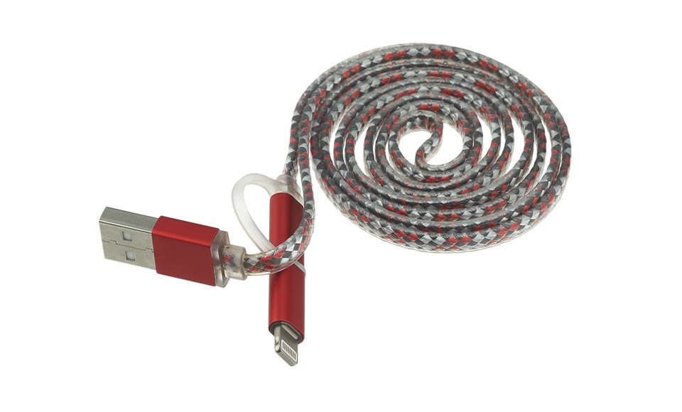 Cavo 2 in 1: Lightning + Micro USB > USB A Maschio, New Design, 1 metro, rosso