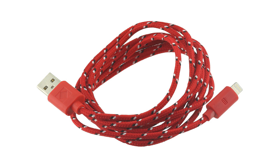 Cavo in tessuto: Lightning > USB per Apple iPhone 5 5s 6 6s, 2 metri, ROSSO