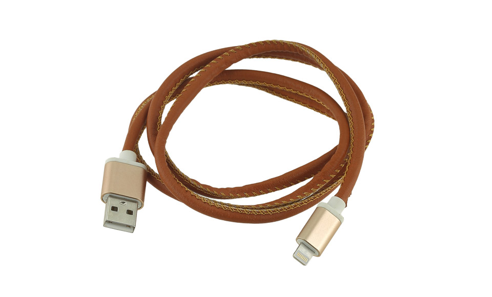 Cavo in pelle: Lightning > USB per Apple iPhone 5 5s 6 6s, 1 metro, MARRONE
