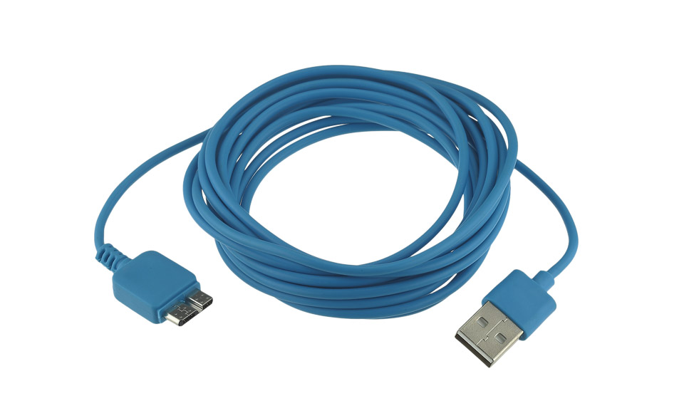 Cavo USB 3.0 [ Micro USB 3 Maschio > USB A maschio ] 3 metri, BLU