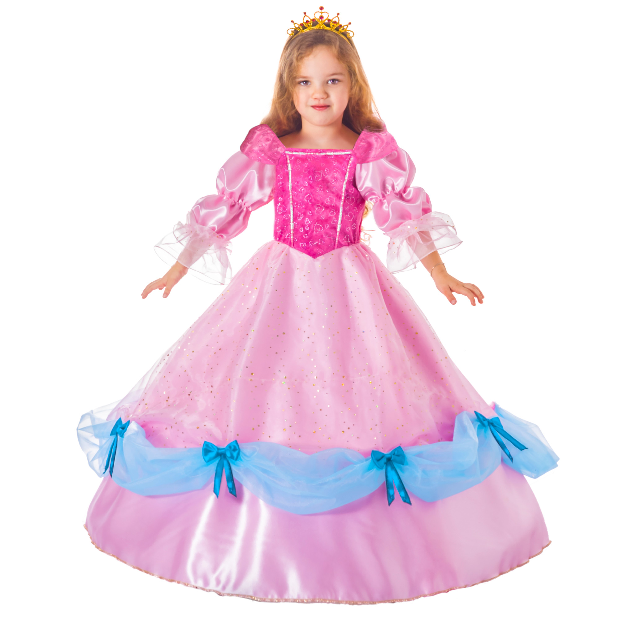 COSTUME CARNEVALE PRINCIPESSA ELSA FROZEN VESTITO E DIADEMA BIMBA 3/4