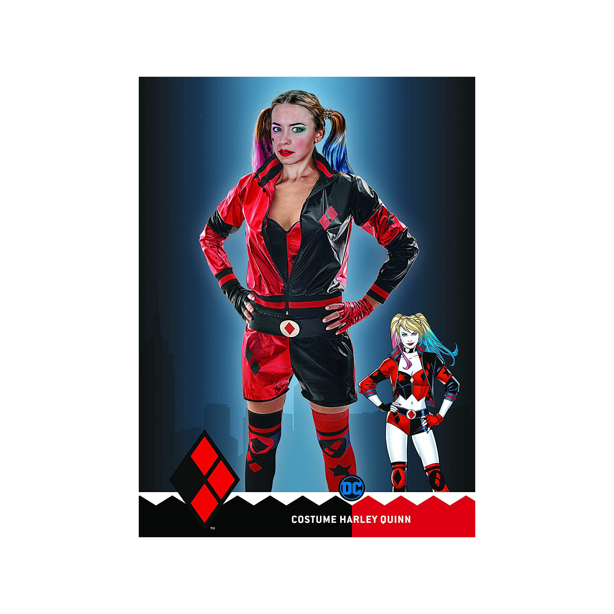 Ciao Costume Completo Harley Quinn Prodotto Originale DC Comics Ragazza