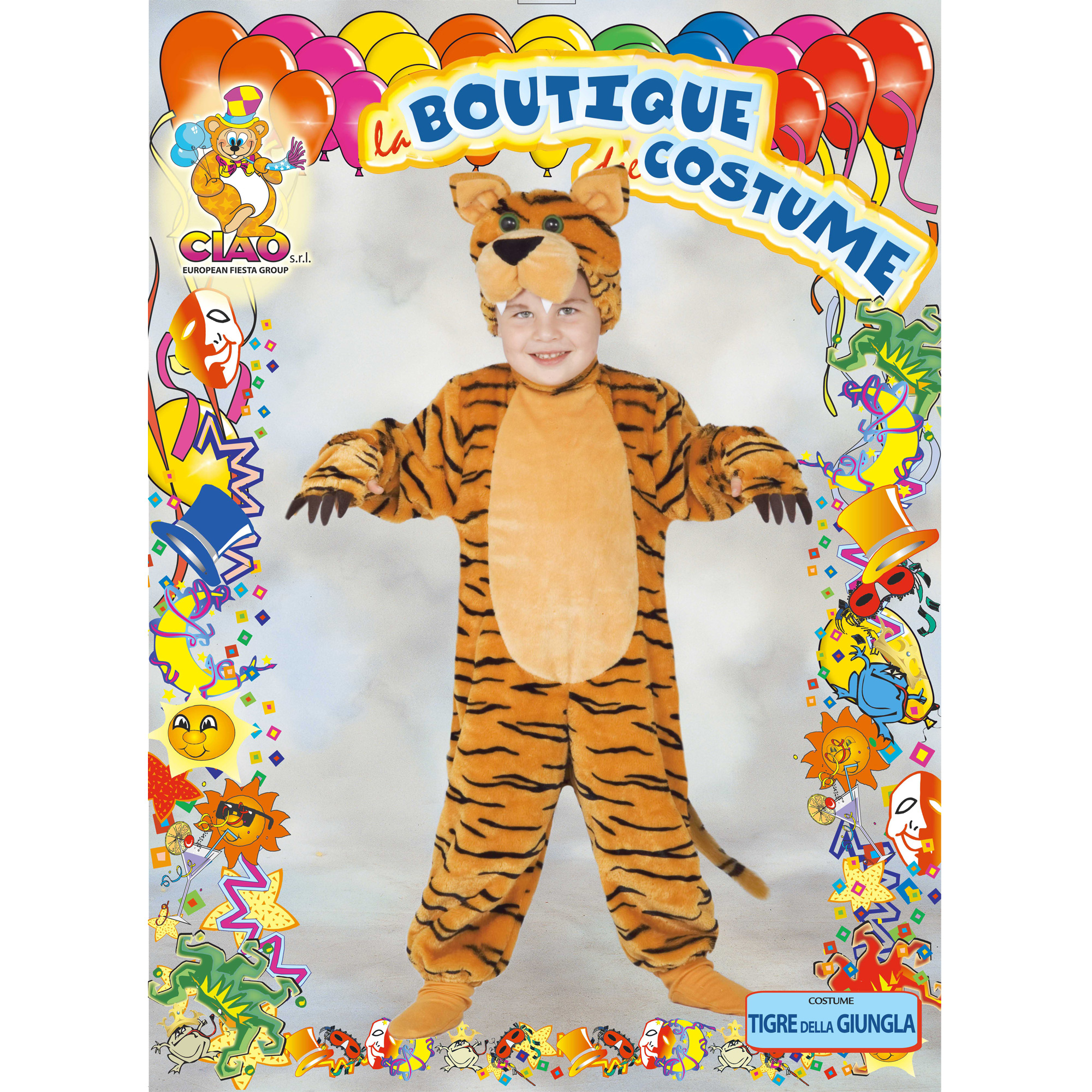 Partycolare- Costume Carnevale Bambino Tigre 1-2 anni
