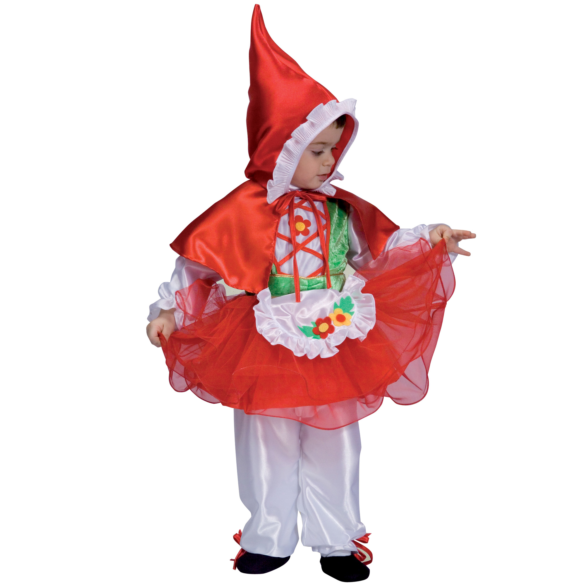 Costume Cappuccetto Rosso Per Bambina – Vestito E Mantello Con Cappuccio – Taglia S 4-6 Anni (110-120 Cm)