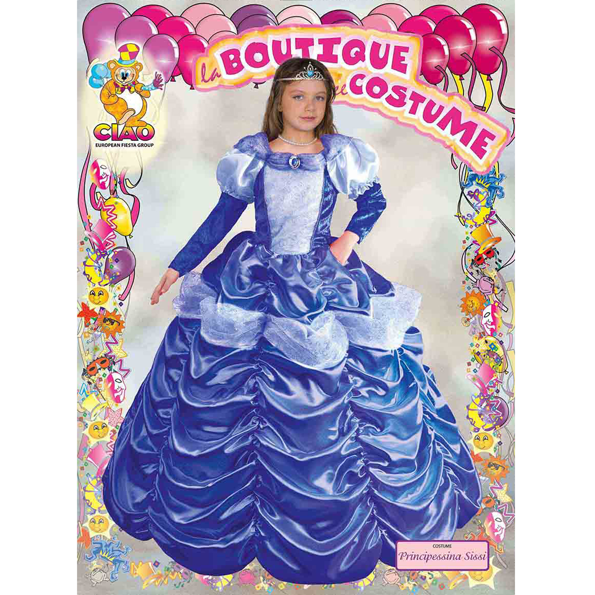 Ciao Principessa D'Austria Sissi Abito Costume Carnevale Blu Bambina