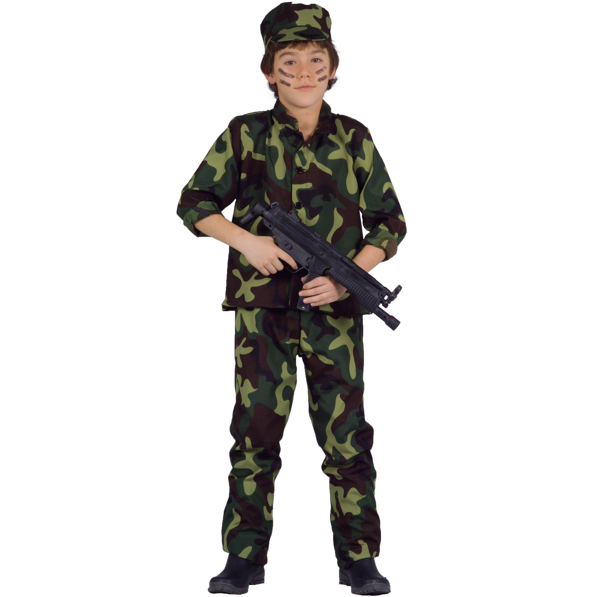 Ciao Costume Carnevale Militare Mimetica Verde Marrone Bambino