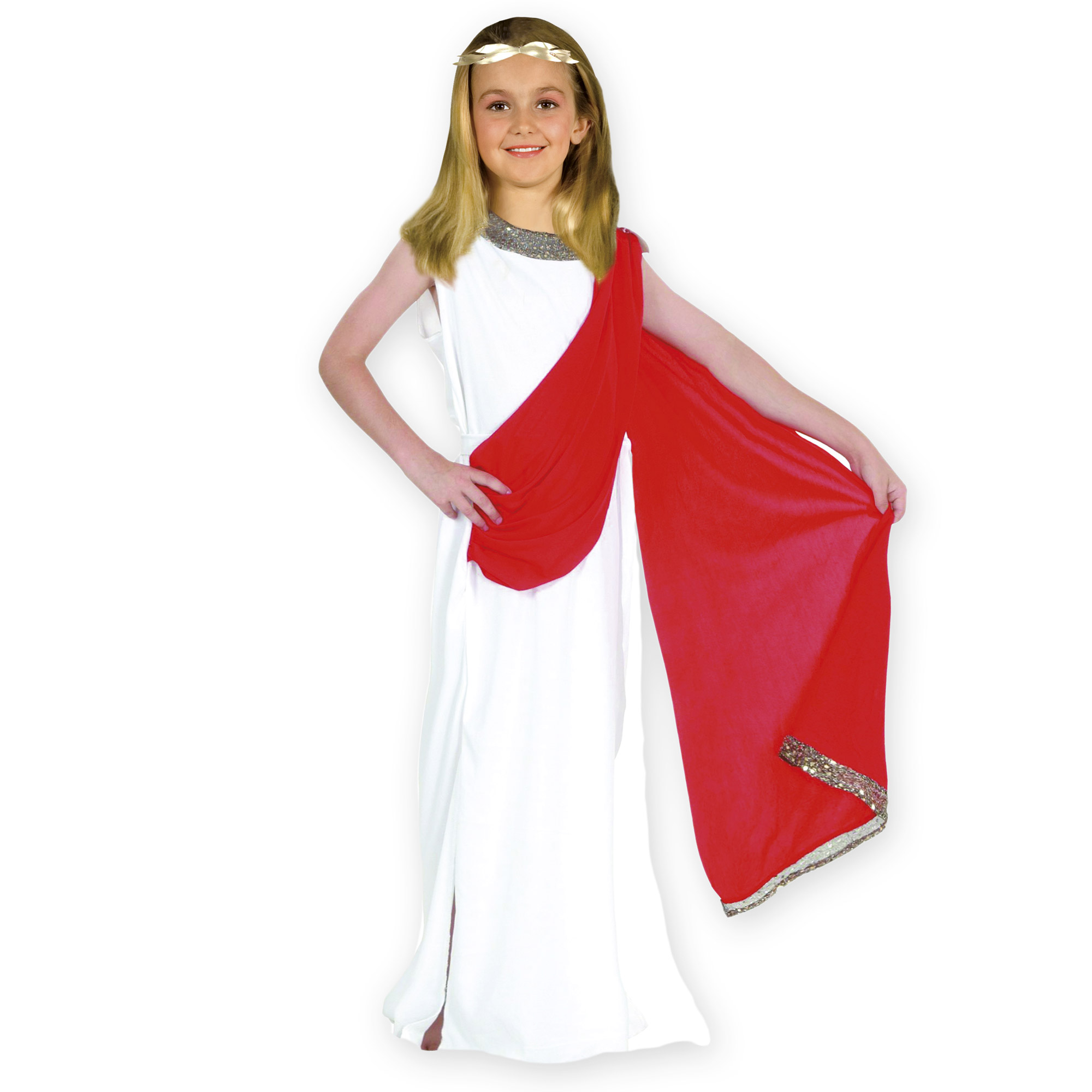 Ciao Abito Puella Roma Antica Costume Carnevale Bianco Bambina