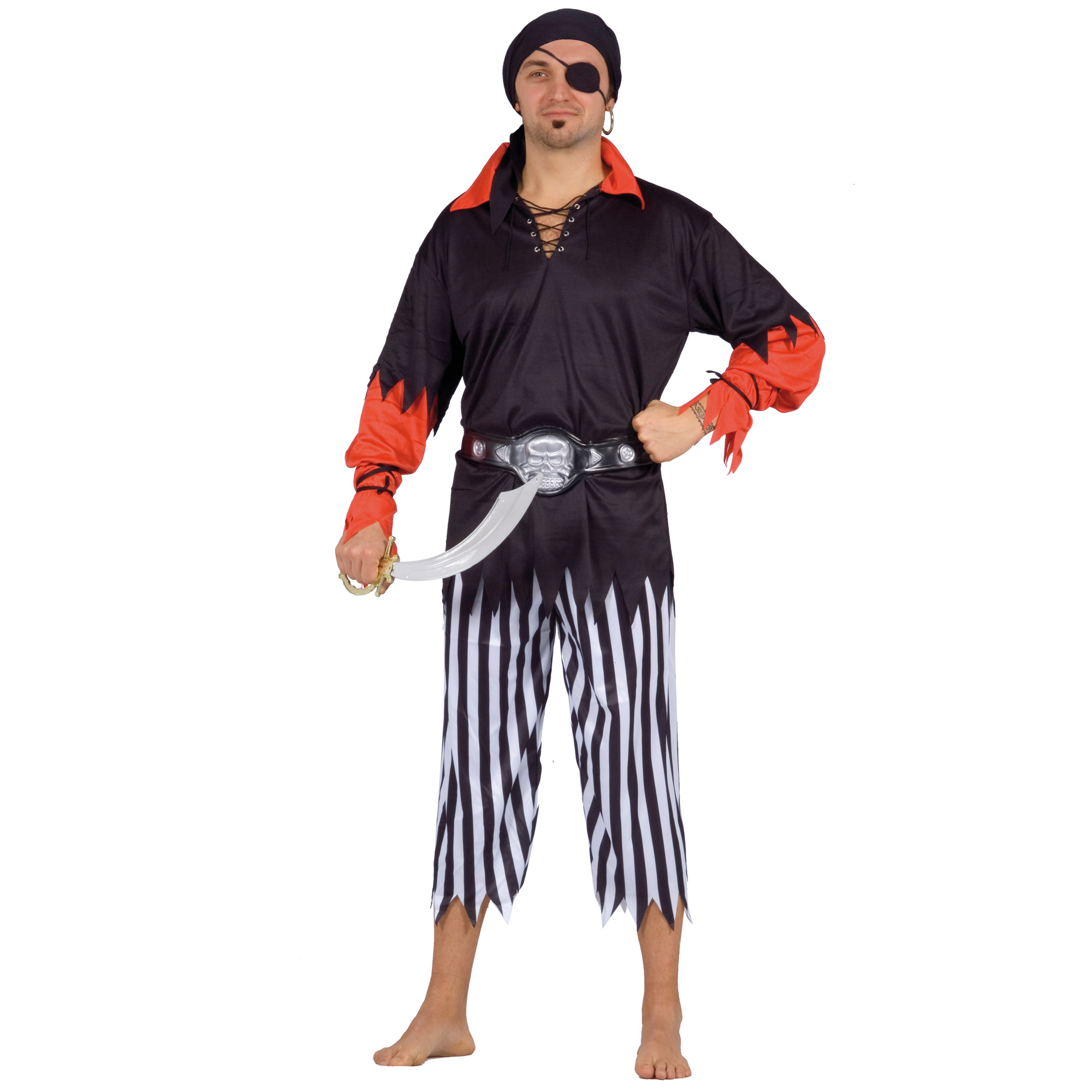 SMIFFYS Costume Pirata Jolly Ragazzo | Completo Con Top, Pantaloni E Bandana | Bianco E Rosso | Taglia 7-9 Anni | Autentico Smiffys
