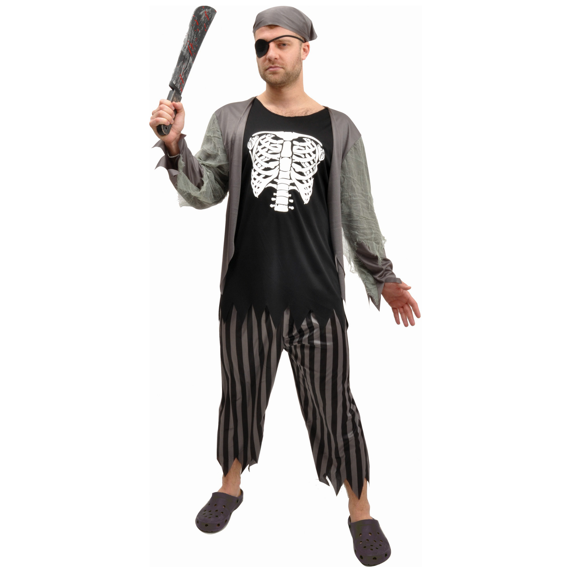 Ciao Pirata Skeleton Zombie Costume Halloween Uomo Adulto Taglia
