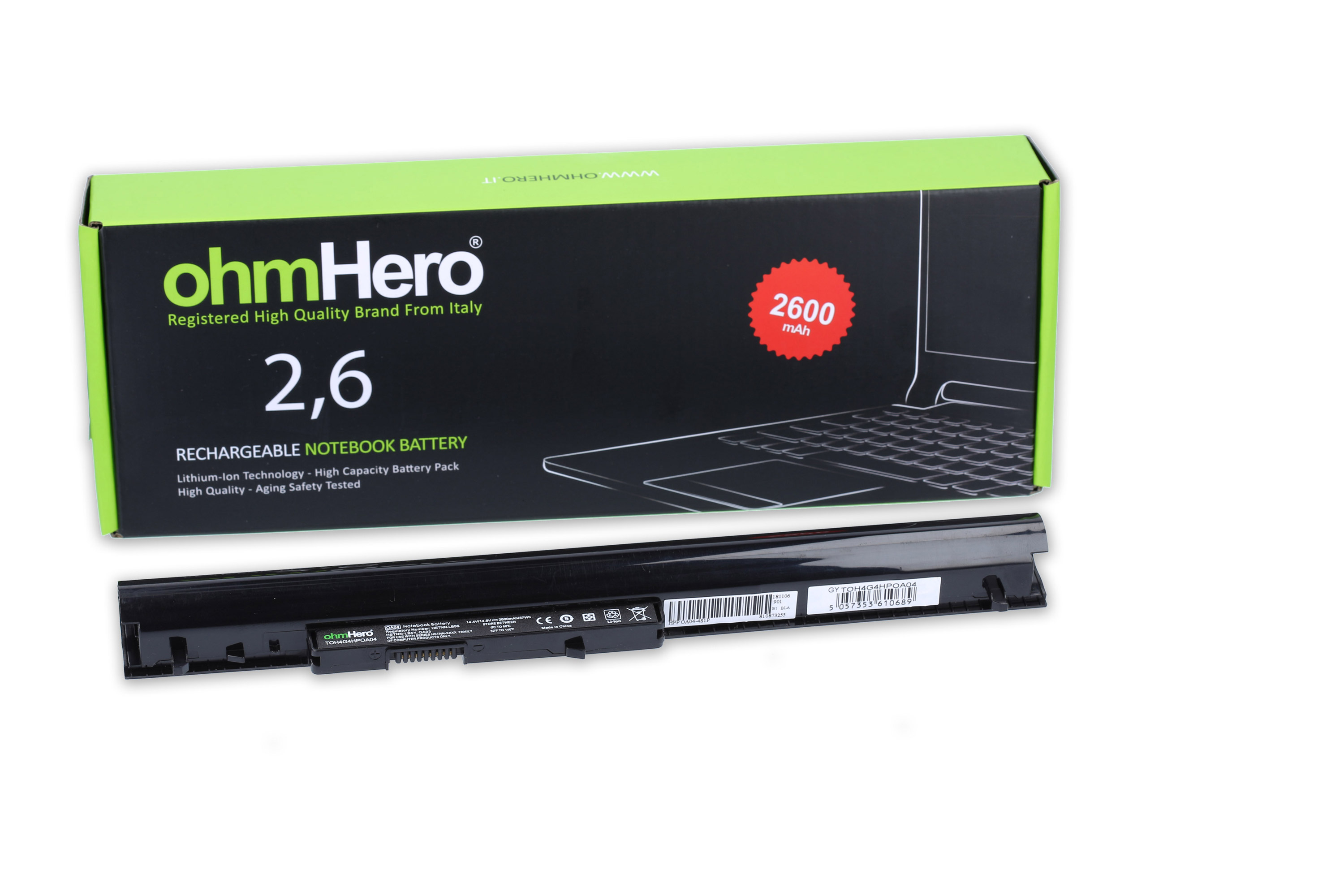 Batteria OhmHero® 2600 mAh REALI per hp-compaq 250 G3