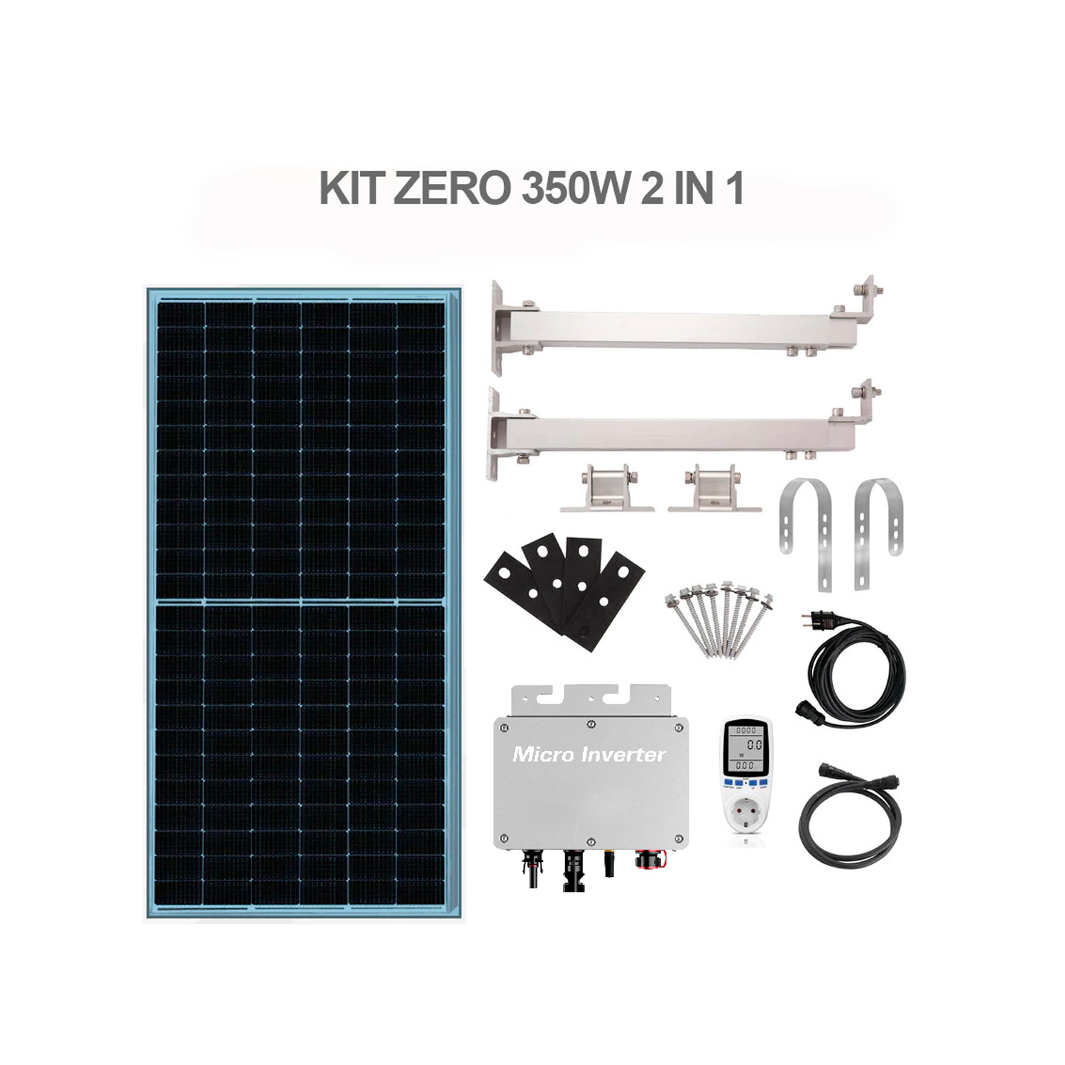 Kit Pannello Solare Fotovoltaico Inverter 350 W o 700 W per Balcone Plug & Play - Foto 8 di 9