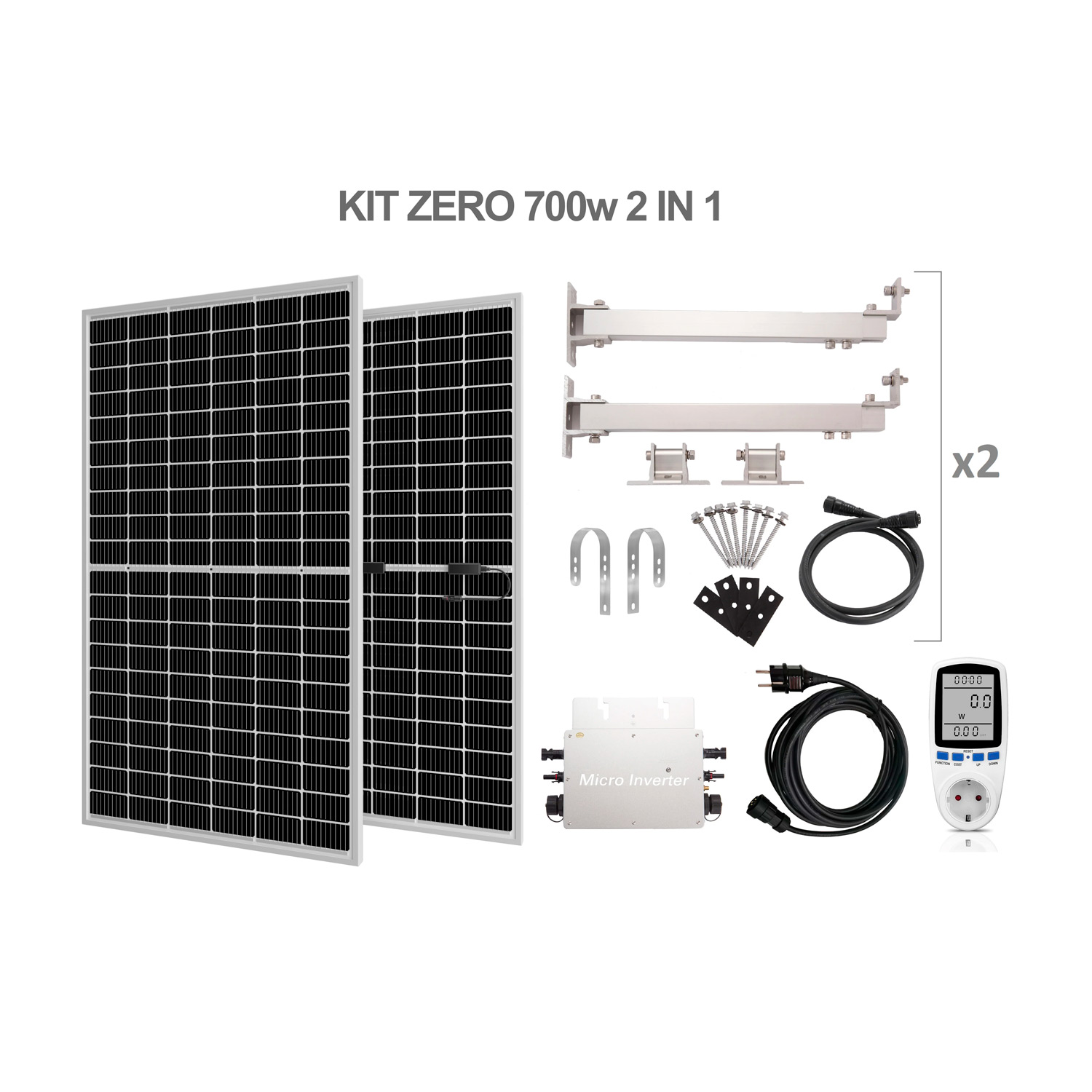 Kit Pannello Solare Fotovoltaico Inverter 350 W o 700 W per Balcone Plug & Play - Foto 9 di 9