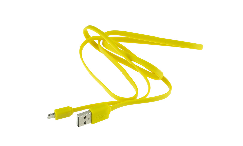 Cavo piatto [ Micro-USB B maschio > USB A maschio ] 1 metro, giallo